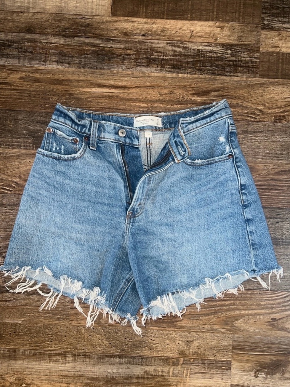 Abercrombie & Fitch Light Blue Distressed Denim Jean Shorts